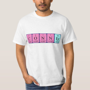 Conner camisa de nombre de tabla periódica