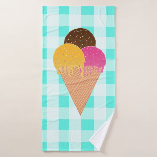 cono de gofre de helado (Toalla de baño)