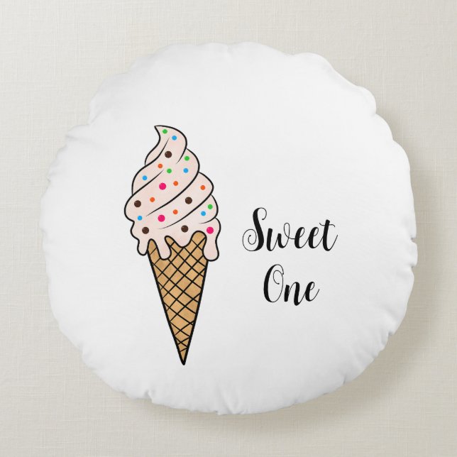 Cono de helado Almohada redonda (Anverso)
