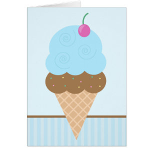Cono de helado de arándano azul