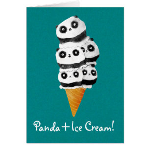 Cono de helado dulce del oso de panda