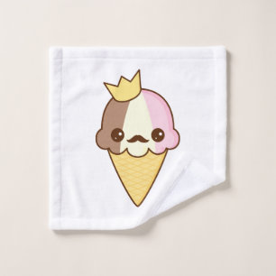 Cono de helado napolitano de Kawaii