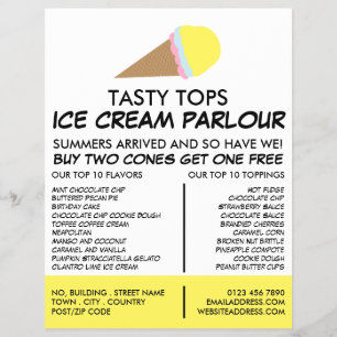 Cono de helado, publicidad de heladería