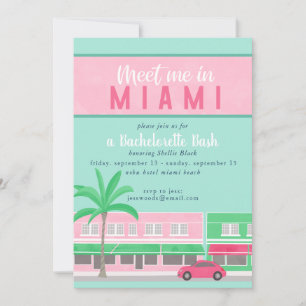 Conoce a mí en Miami Bachelorette Invitación