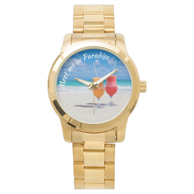 Conoce a mí en Paradise Beach bebe reloj de mujere (Anverso)
