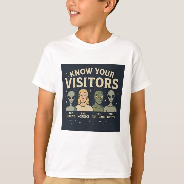 "Conoce a tus visitantes" Camiseta para niños (Anverso)