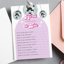 ¿Conoce la tarjeta de juego Bride Bridal Shower