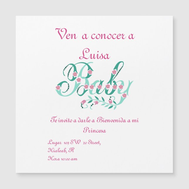 Conoce mi Bebe (Anverso)