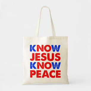 Conocer a Jesús Conocer la Paz Bolsa Tote Cristian