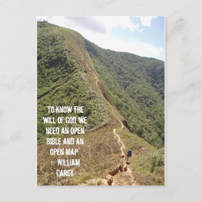 "Conocer la voluntad de Dios, postal (Anverso)