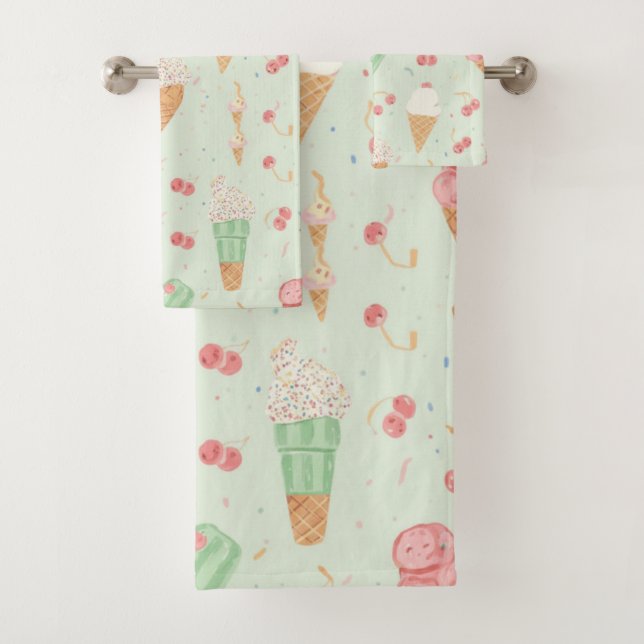 Conos de Helado Dulce Menta Pastel Verano (In situ)