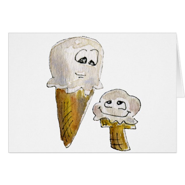 Conos de helado lindos del dibujo animado (Anverso (Horizontal))