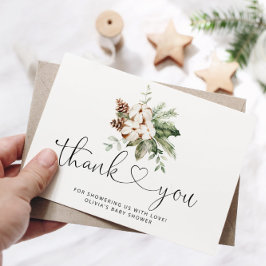 Conos de pino evergreen baby ducha tarjeta de agra