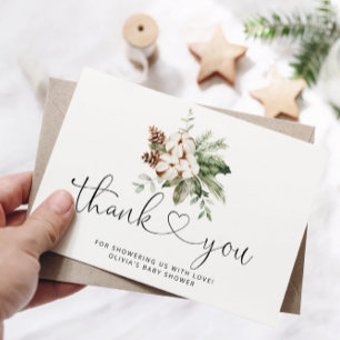 Conos de pino evergreen baby ducha tarjeta de agra