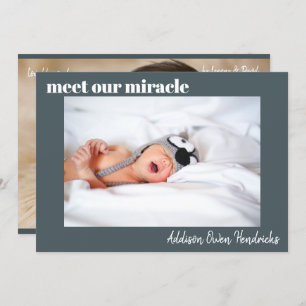 Conozca nuestro milagro Anuncio de nacimiento de