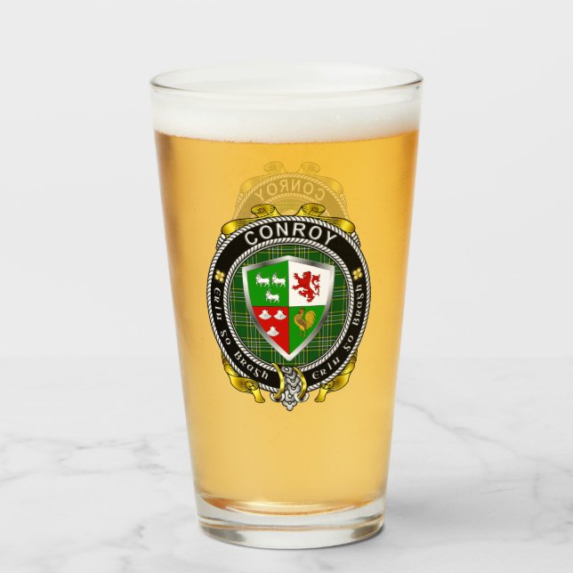Conroy/O'Conry Irish Shield Beer Glass (Anverso (lleno))