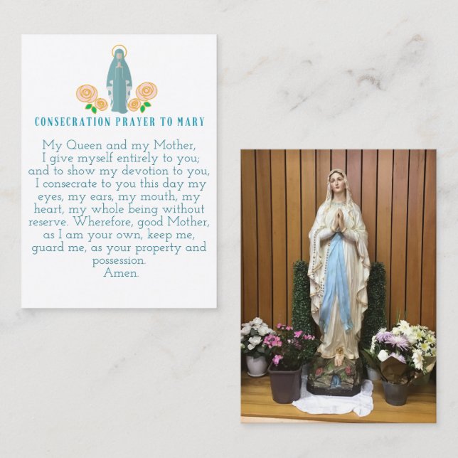 Consecración a las tarjetas de plegarias Mary (Anverso / Reverso)
