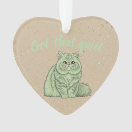 Conseguí ese silencio" Ornamento de gato - regalo 