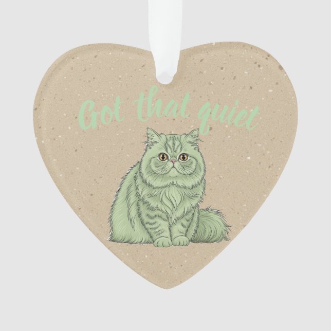 Conseguí ese silencio" Ornamento de gato - regalo  (Anverso)