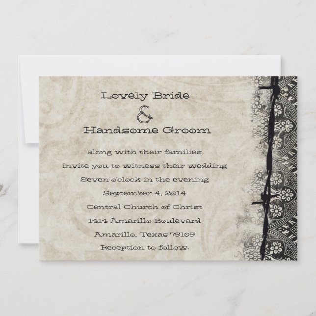 Conseguir la invitación enganchada de la boda del (Anverso)