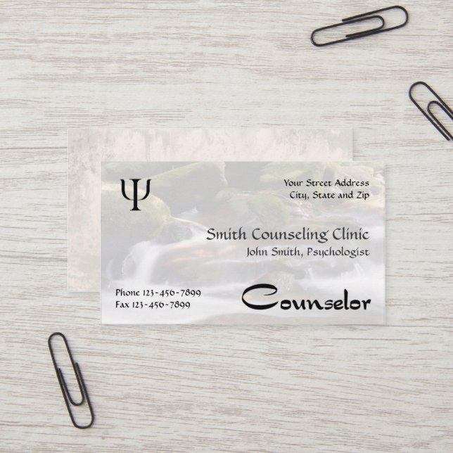 Consejero Psicólogo Tarjeta de presentación de Sal (Anverso/Reverso In Situ)