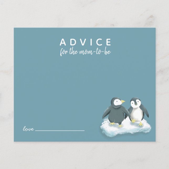 Consejo azul de pingüinos para la tarjeta de mami (Anverso)