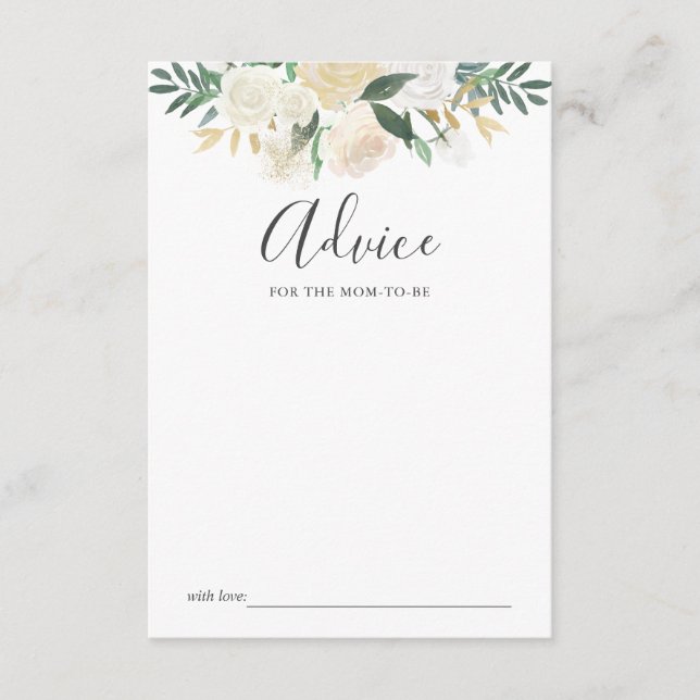 Consejo Baby Shower de Flor Blanca (Anverso)
