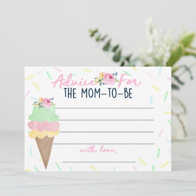 Consejo Baby Shower de helados para tarjetas de ma (Anverso de pie)