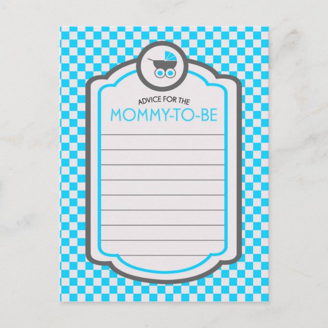 Consejo Baby Shower de la cuna azul para bebés (Anverso)