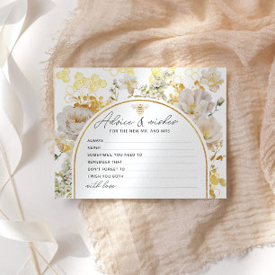 Consejo de abejas florales y tarjetas de ducha de