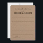 Consejo de bodas | Papel Kraft Rústico<br><div class="desc">Haz que tus invitados se llenen de alegría cuando descubran estas adorables tarjetas pidiendo consejo a la nueva pareja. Consulta nuestra tienda para más invitaciones e ideas para el boda</div>
