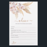 Consejo de Boho Grass de Pampas para la tarjeta de<br><div class="desc">Consejo de moda de Pampas Grass Boho para la tarjeta de novia</div>