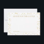 Consejo de Confetti de Polvo de Oro para la Pareja<br><div class="desc">CONSEJO DE CONFIANZA DE ORO PARA LA TARJETA DE BODA DE LA PAREJA. Diseñado para coordinar con nuestra colección de bodas Gold Dust Confetti. Añade un elemento divertido a tu día de boda con estas tarjetas. Lo inverso puede ser personalizado con sus nombres en oro falso sobre un delicado monograma...</div>