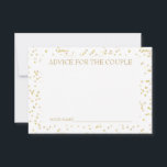 Consejo de Confetti de Polvo de Oro para la Pareja<br><div class="desc">CONSEJO DE CONFIANZA DE ORO PARA LA TARJETA DE BODA DE LA PAREJA. Diseñado para coordinar con nuestra colección de bodas Gold Dust Confetti. Añade un elemento divertido a tu día de boda con estas tarjetas. Lo inverso puede ser personalizado con sus nombres en oro falso sobre un delicado monograma...</div>