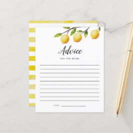 Consejo de ducha de limón para la tarjeta de novia