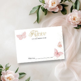 Consejo de ducha de mariposa para la tarjeta de no