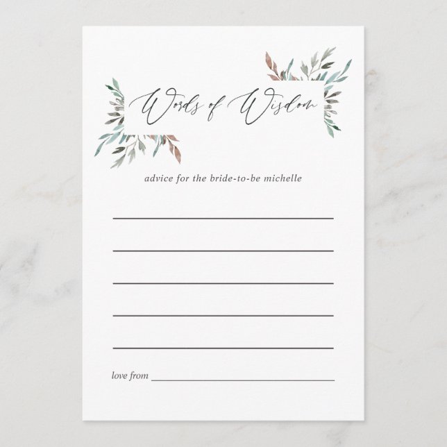 Consejo de ducha de novias rusticas para la vegeta (Anverso)