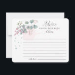 Consejo de Eucalipto Verde Rosa para la Novia<br><div class="desc">El eucalipto rosa y verde bonito sale en cascada en un rincón con algunas salpicaduras de acuarela para esta tarjeta de moda Bride to Be Advice - Entregárselas a tus invitados o envíelas por correo con tu invitación para que se llenen y firmen para un maravilloso mantenimiento de tus invitados...</div>