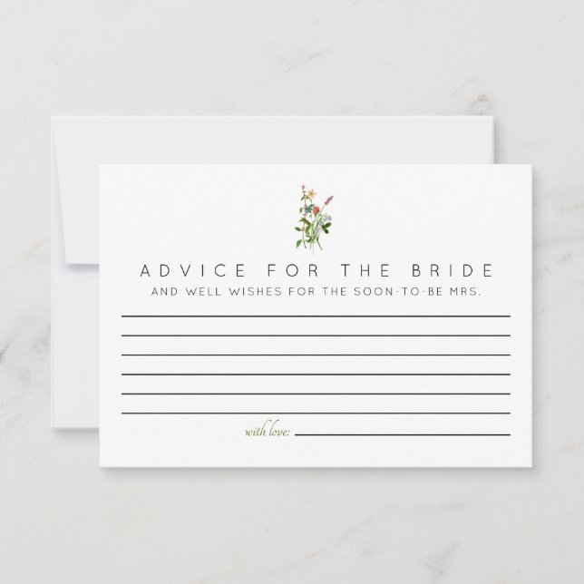 Consejo de flores silvestres para las tarjetas de  (Anverso)
