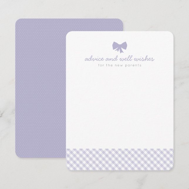 Consejo de gingham púrpura muy deseado tarjeta de  (Anverso / Reverso)