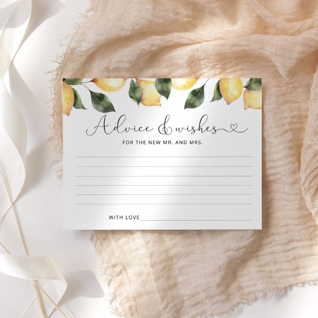 Consejo de limón y tarjetas de ducha de novia (Subido por el creador)
