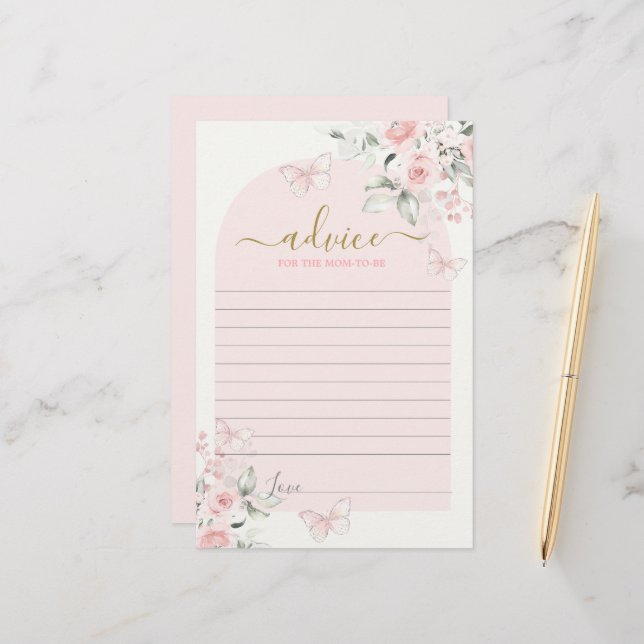 Consejo de mariposa rosada para la tarjeta de mamá (Anverso/Reverso In Situ)