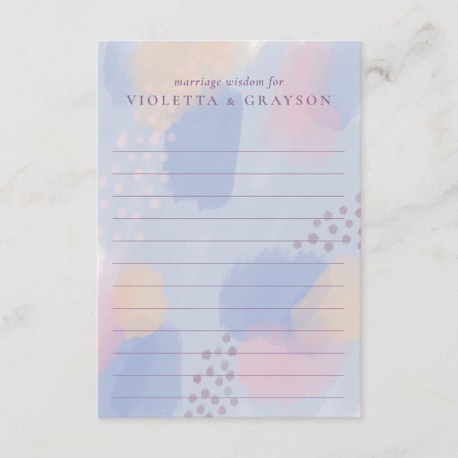 Consejo de Matrimonio de Arte Moderno Pastel Azul (Anverso)