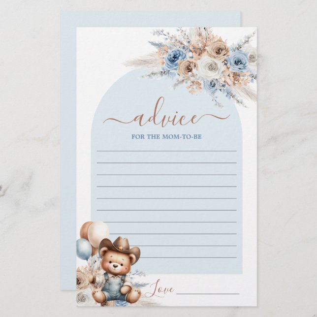 Consejo de niñito para que la mamá sea una tarjeta (Anverso / Reverso)