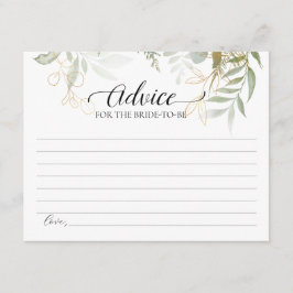 Consejo De Oro De Verdor Para La Tarjeta De Novia 