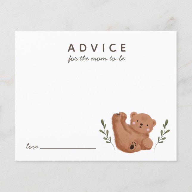 Consejo de Oso de Cubo Cute para la tarjeta de mam (Anverso)