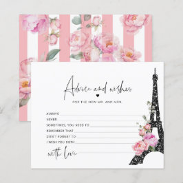 Consejo de París floral rosa y desea tarjeta de no