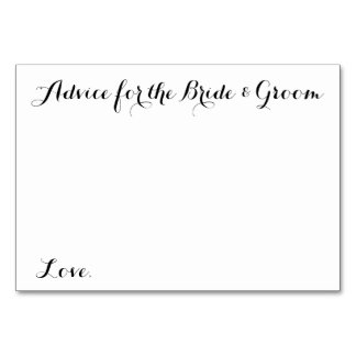 Consejo de Tarjetas de Consejos para bodas para No