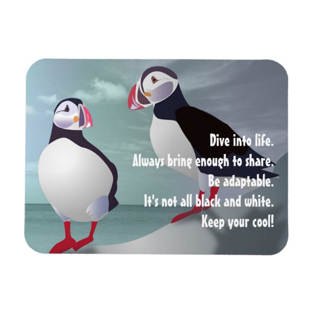 Consejo de un imán de diseño de Puffin (Horizontal)