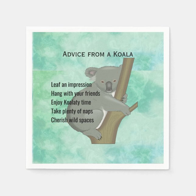 Consejo de una servilleta de papel Koala Design (Anverso)